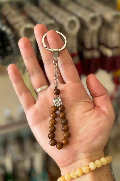 Küre Kahverengi Tesbih Anahtarlık