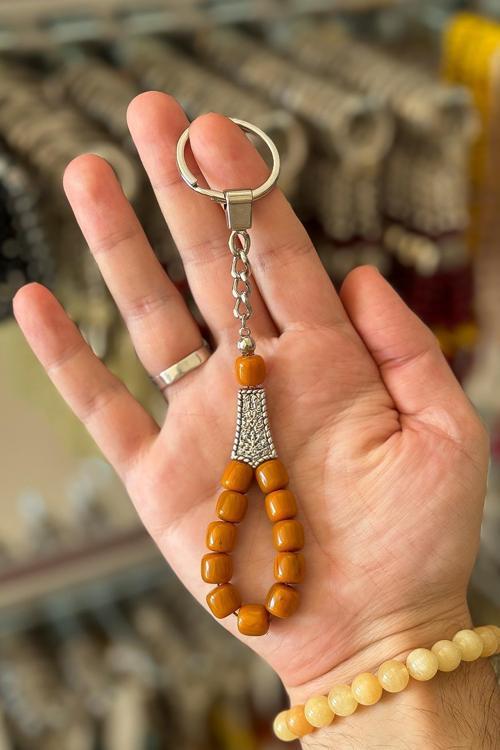 Şık ve Şirin Açık Kahve Tesbih Anahtarlık