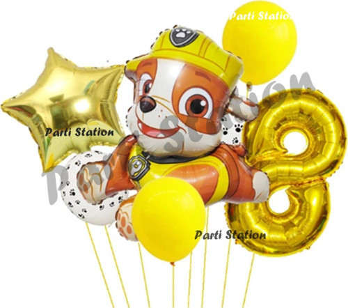 Paw Patrol Balon Set 8 Yaş Paw Petrol Rubble Doğum Günü Parti Folyo Balon Seti
