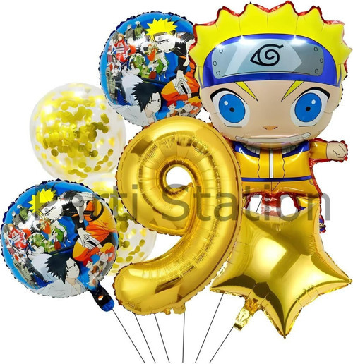 Anime Naruto 9 Yaş Doğum Günü Balon Set Naruto Tema Doğum Günü Parti Balon Set