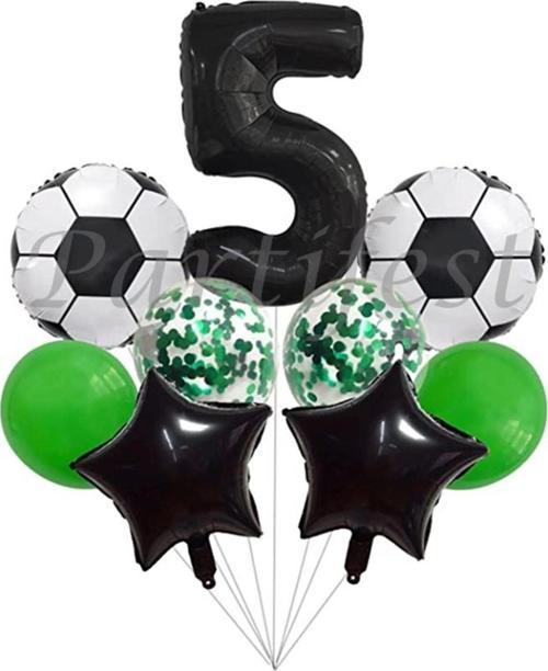 Futbol Konsept 5 Yaş Balon Set Maç Konsept Doğum Günü Set Yaş Balon Set