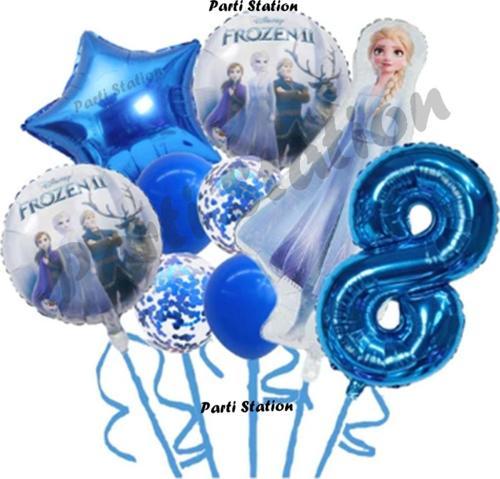 Frozen Karlar Ülkesi Elsa Konsept 8 Yaş Doğum Günü Balon Set Frozen Elsa Temalı Balon Set