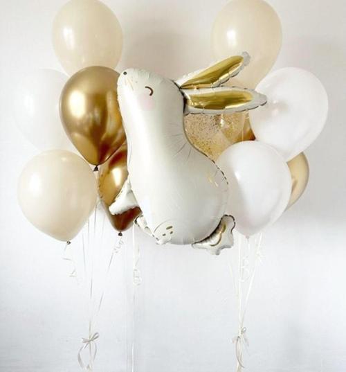 Woodland Konsept Tavşan Balon Set Sevimli Tavşan Balon Buketi Rabbit Balloon Doğum Günü Balon Set
