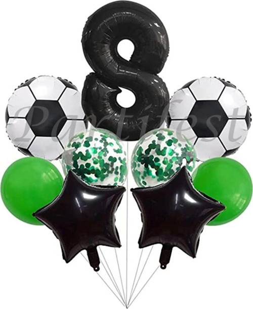 Futbol Konsept 8 Yaş Balon Set Maç Konsept Doğum Günü Set Yaş Balon Set