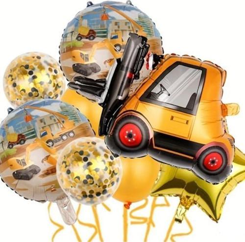 Araçlar Kamyon Konsept Forklift Kamyon Balon Set Kamyon Balon Seti Truck Balloon Doğum Günü Set