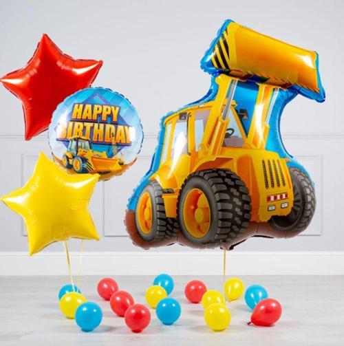 Araçlar Kamyon Konsept Kepçe Kamyon Balon Set Kamyon Balon Seti Truck Balloon Doğum Günü Set