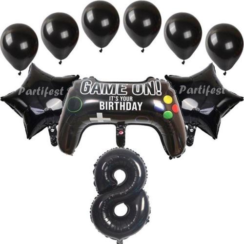 Gamer Oyuncu Oyun Konsolu Yaş Folyo Balon Seti Gamer Oyuncu Playstation Konsept Doğum Günü