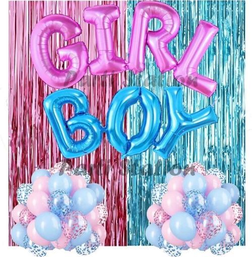 Cinsiyet Belirleme Partisi Kız Mı Erkek Mi Konsept Balon Süsleme Set Gender Party Girl Or Boy