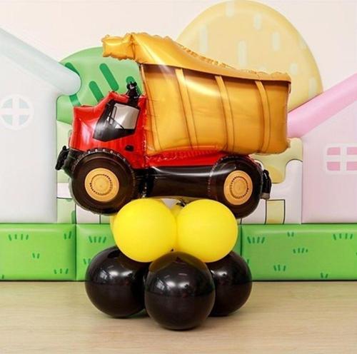 İnşaat Konsept Kamyon Balon Set Kamyon Balon Truck Balloon Doğum Günü Balon Set