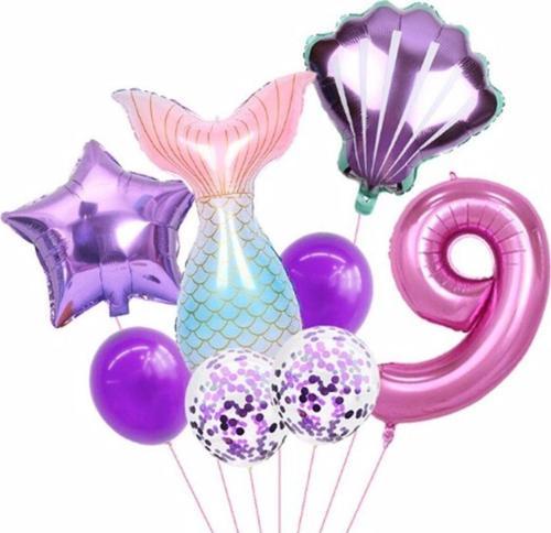 Deniz Kızı Konsept 9 Yaş Balon Deniz Kızı Doğum Günü Set Yaş Balon Set