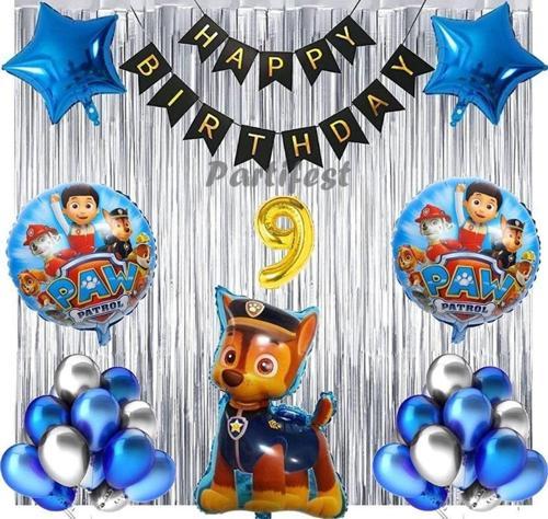 Paw Patrol Balon Seti Paw Petrol 9 Yaş Balon Seti Paw Patrol Doğum Günü Set Paw Patrol Chase
