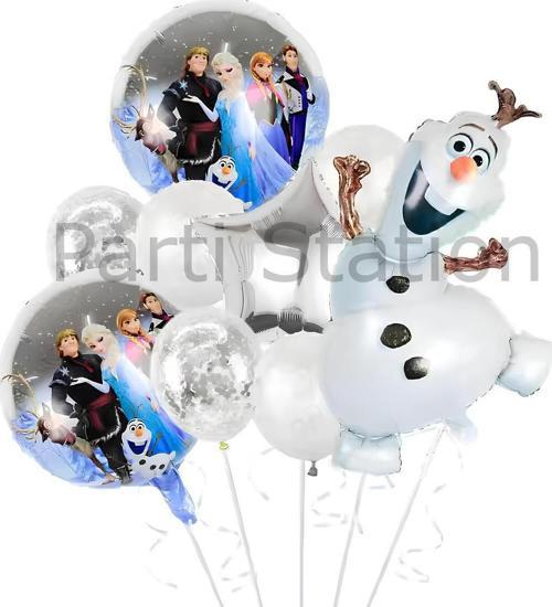 Karlar Ülkesi Frozen Elsa Olaf  Balon Set Frozen Elsa Olaf Konsept Doğum Günü Folyo Balon Set