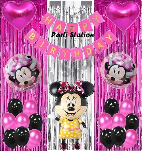 Minnie Mouse Konsept Doğum Günü Parti Balon Set Minnie Mouse Tema Parti Balon Set