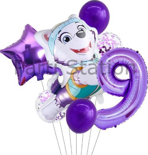 Paw Patrol Everst 9 Yaş Balon Set Paw Patrol Everst Doğum Günü Folyo Balon Set