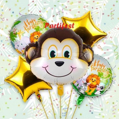 Safari Hayvanlar Yaş Balon Set Safari Konsept Helyum Balon Set Safari Doğum Günü Set