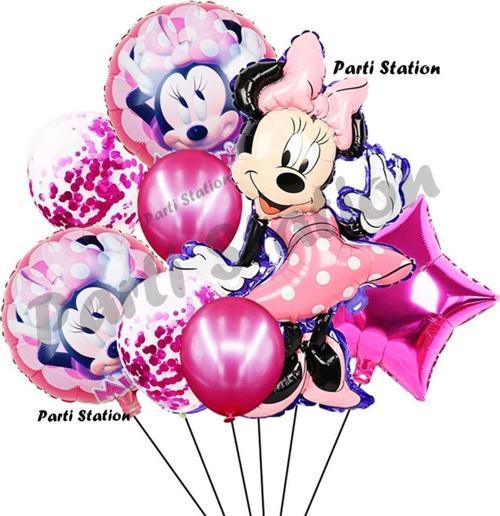 Minnie Mouse Balon Set Minnie Mouse Doğum Günü Konsept Parti Balon Set