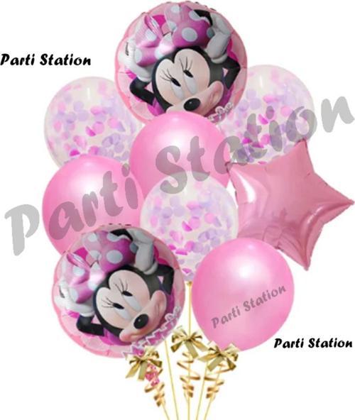 Minnie Mouse Balon Set Minnie Mouse Doğum Günü Konsept Parti Balon Set