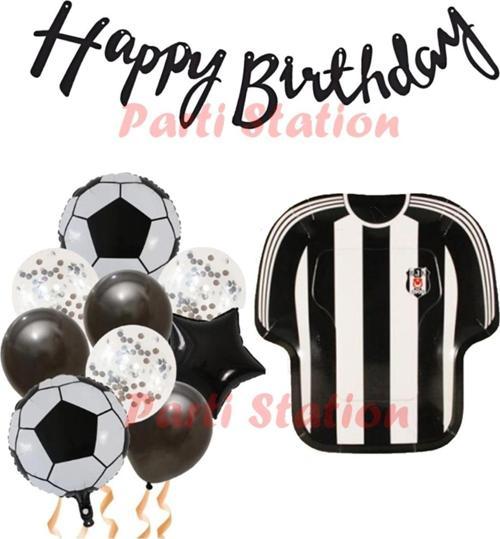 Siyah Beyaz Balon Set Siyah Beyaz Balon Set Futbol Balon Set Doğum Günü Balon Set