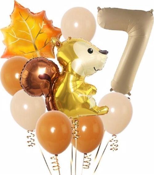 Sincap Sonbahar Woodland Orman Hayvanları 7 Yaş Balon Set Woodland Konsept Doğum Günü Set