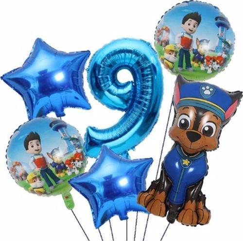 Paw Petrol Paw Patrol Polis Köpek Chase 9 Yaş Balon Konsept Doğum Günü Set Yaş Balon Set