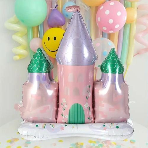 Prenses Konsept Pembe Mor Balon Prenses Evi Şato Balon Konsept Doğum Günü Balon
