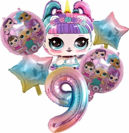 Unicorn Lol Bebek Konsept 9 Yaş Balon Doğum Günü Set Yaş Balon Set