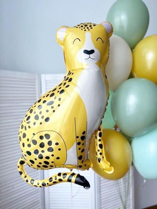 Safari Konsept Çita Kaplan Balon Set Sevimli Çita Balon Buketi Doğum Günü Balon Set