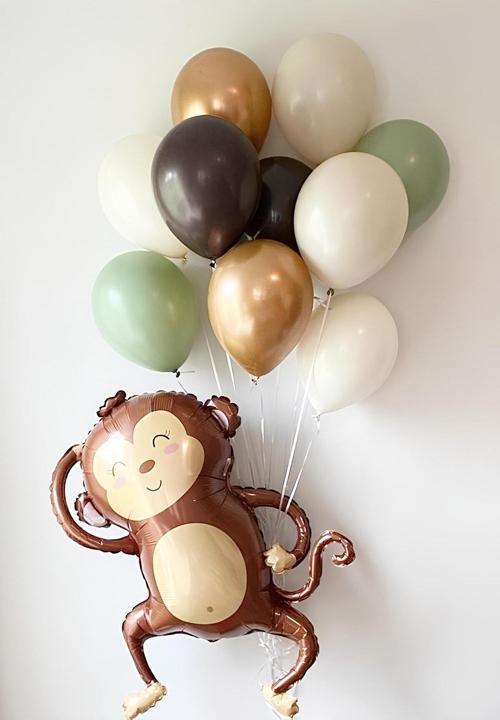 Safari Konsept Maymun Balon Set Sevimli Maymun Balon Buketi Doğum Günü Monkey Balloon Set