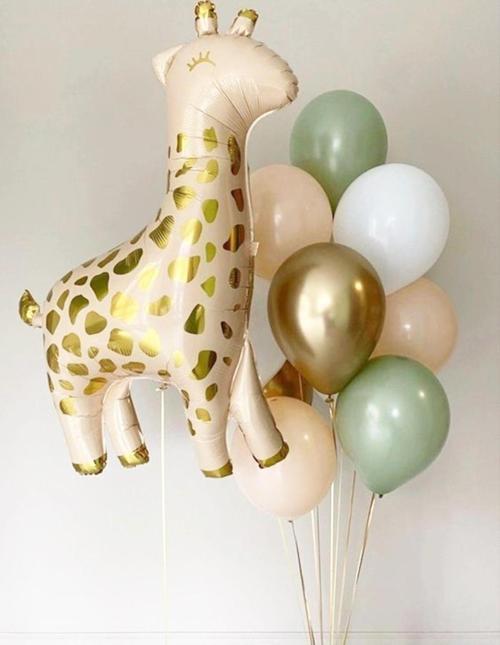 Safari Zürafa Konsept Balon Set Sevimli Zürafa Balon Buketi Doğum Günü Giraffe Balon Set