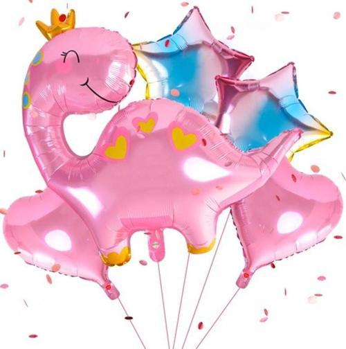 Sevimli Dinozor Konsept Pembe Dinozor Balon Set Pink Dinosaur Balloon