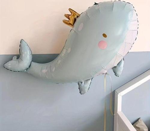 Sevimli Yeşil Balina Konsept Balina Balon Set Balina Balon Whale Balloon Doğum Günü Set