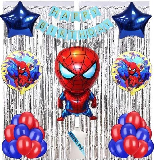 Spiderman Örümcek Adam Balon Set Balon Folyo Set Spiderman Konsept Doğum Günü Set Yaş Balon