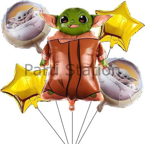 Star Wars Yoda Altın Balon Set Yıldız Savaşları Yoda Konsept Doğum Günü Balon Set