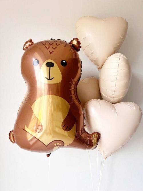 Woodland Ayı Konsept Balon Set Sevimli Ayıcık Balon Buketi Doğum Günü Bear Balloon Set