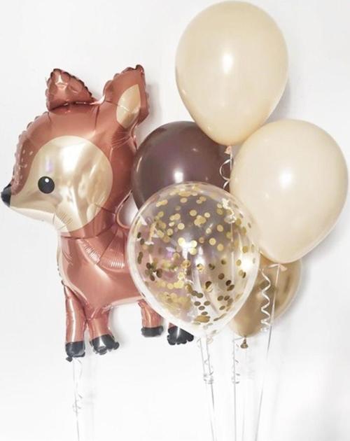 Woodland Konsept Geyik Balon Set Sevimli Geyik Balon Buketi Doğum Günü Balon Set
