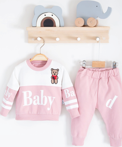 3-18 Ay Kız Bebek Alt&Üst Takımı Baby 2'li Pembe