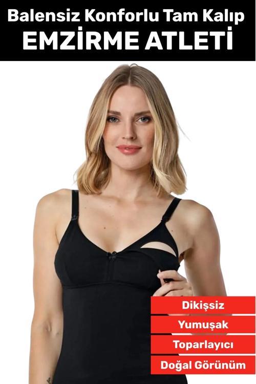 Özel Üretim Doğal Görünüm Toparlayıcı Pamuklu Balensiz Dikişsiz Hamile Lohusa Emzirme Atleti