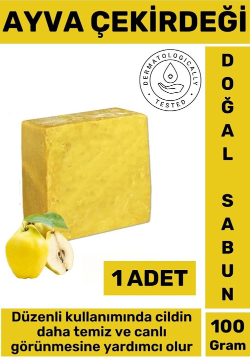 Özel Üretim Doğal Güzel Kokulu Cilt Temizleyici Canlı Görünüm Organik Ayva Çekirdeği Sabunu 1 Adet