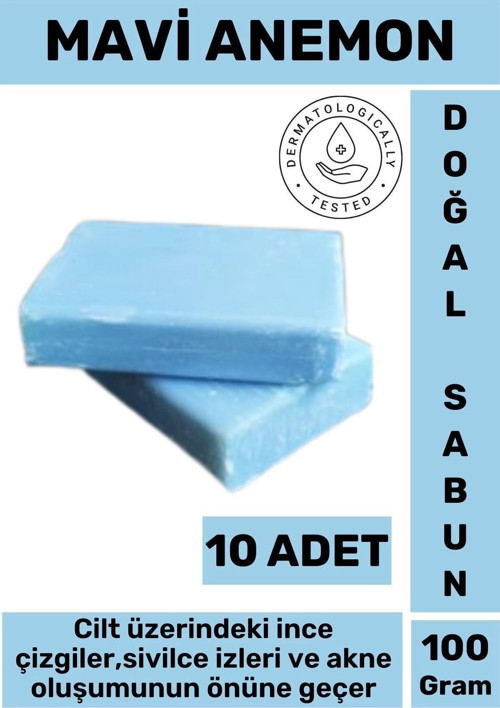 Özel Üretim Doğal Güzel Kokulu İzi Oluşumu Önleyici Organik Mavi Anemon Sabunu 10 Adet