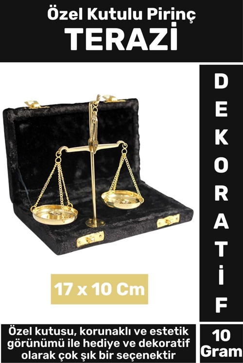 Premium Sevgili Arkadaş Özel Hediyelik Dekoratif Çok Şık Kutulu Yüksek Kaliteli Pirinç TERAZİ 10 Gr