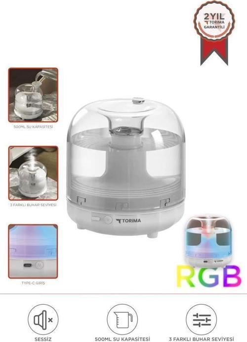 X5 Beyaz Humidifier Hava Nemlendirici Aroma Terapili Buhar Makinesi