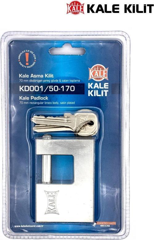 Asma Kilit Yatay Pirinç (Saten) 70 Mm Kd001/50-170