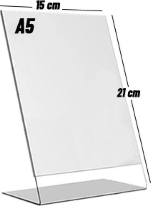 A5 L Tipi Dikey Pleksi Föylük - Broşürlük - Etiketlik