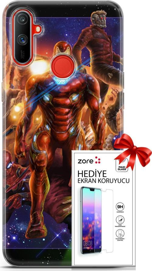 Realme C3 Kılıf Orijinal Seri Supers 28 Avengers Endgame İz Bırakmayan Kılıf + Ön Ekran Koruyucu