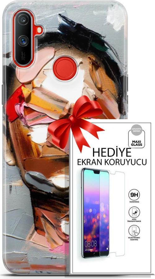 Realme C3 Kılıf Orijinal Seri Soul 01 Suratsız Telefon Kılıfı + Ekran Koruyucu