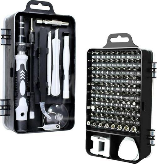  BUFFER® Hassas Tornavida Seti Bilgisayar Pc Telefon Onarım Aracı Seti Manyetik 115 in 1 Tornavida S