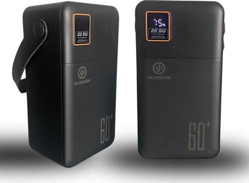 ® 60000 mAh 5 Cep telefonunu Aynı Anda Şarj Edebilen Pil Ekranlı El Fenerli Hızlı Şarjlı Power