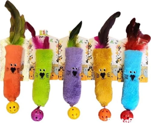 Catnipli Peluş Kedi Köpek Oyuncağı 7 x 23 cm Çeşitli Renklerde