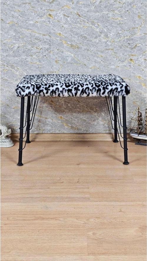 Tedy Kumaşlı 60 cm x 38 cm Siyah Telli Ayak Oturak ZÜRAFA Renk Tek Ebat Beden
