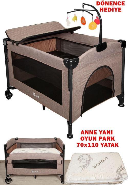 Elif 70X110 Anne Yanı Oyun Parkı & Sallanır Beşik